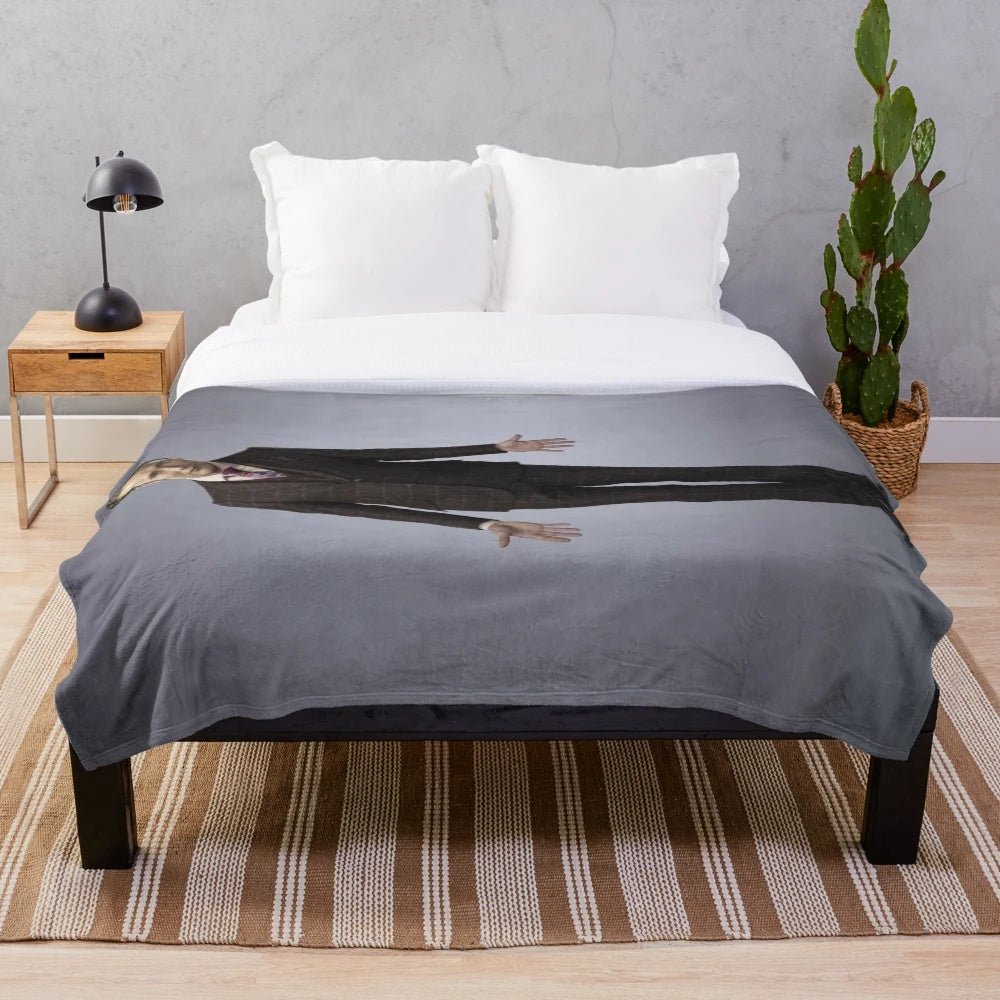 Hannibal Lecter inspired plush blanket featuring the iconic character