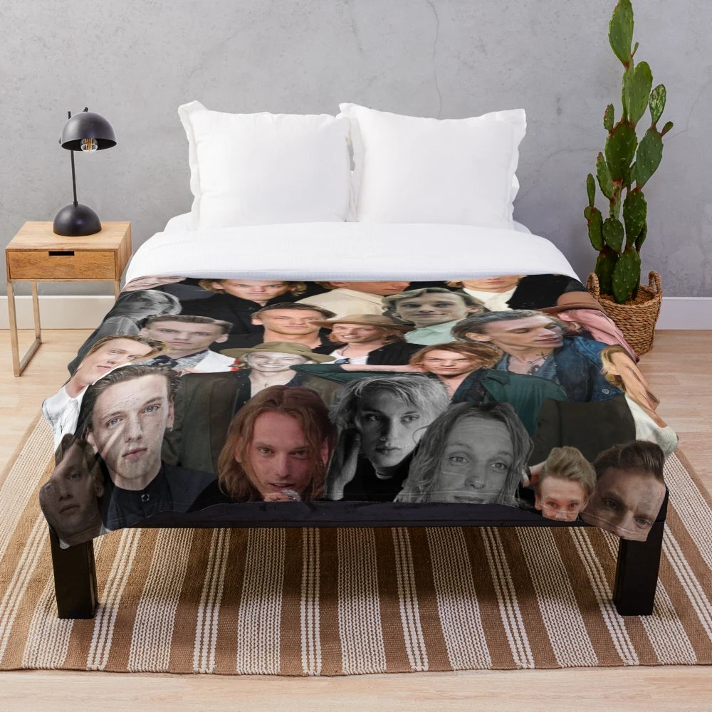 Jamie Campbell Bower photo collage plush blanket