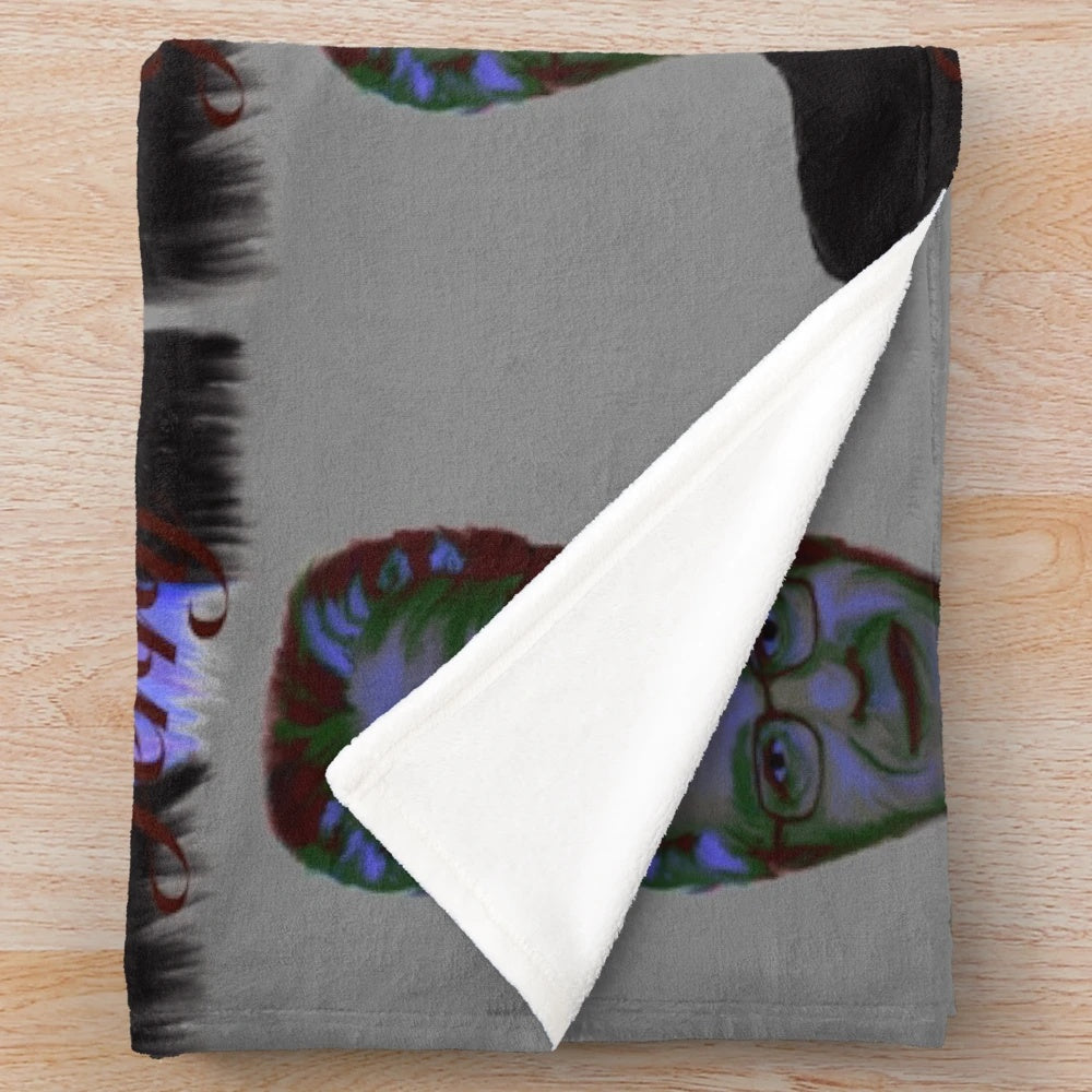 Jerry Springer inspired plush blanket featuring pop art and 90s style