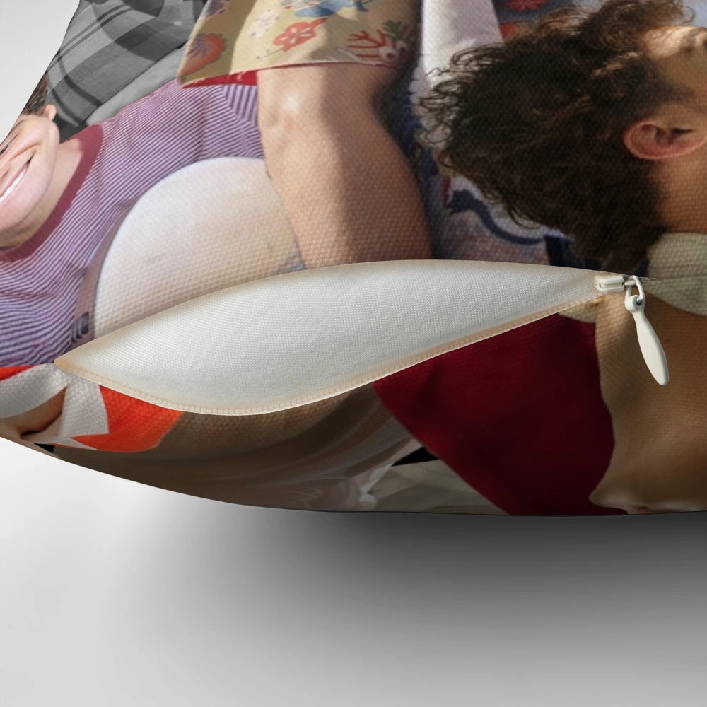 Joshua Bassett collage design printed on a soft, comfortable pillow