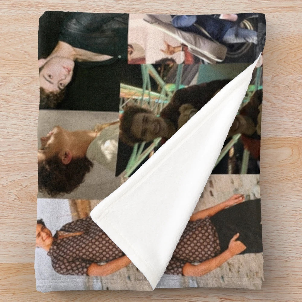 Joshua Bassett collage design on a soft, cozy plush blanket