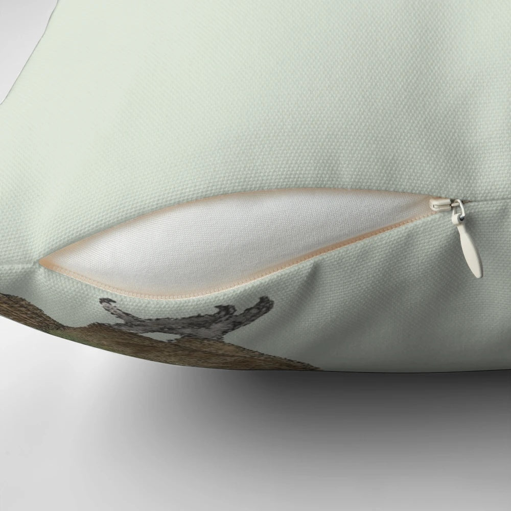 Soft, plush pillow in the shape of a kakapo, a critically endangered flightless parrot native to New Zealand.