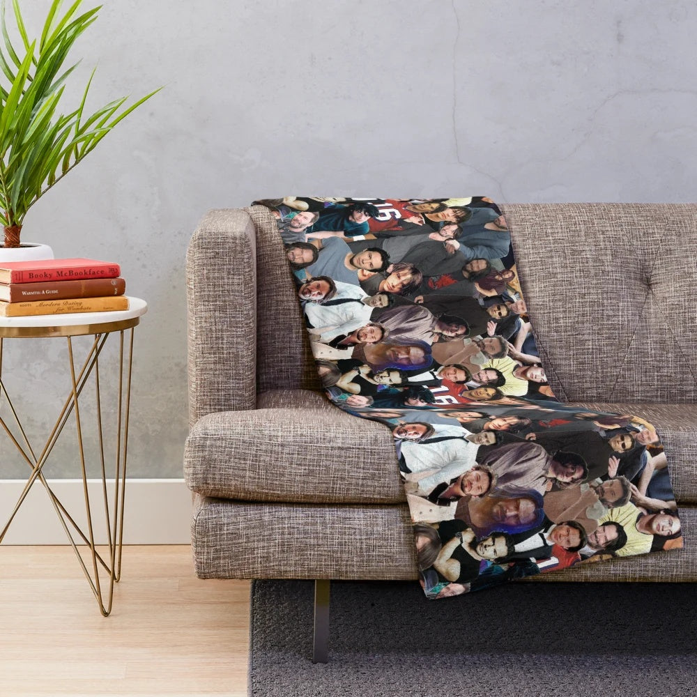 Keanu Reeves collage plush blanket