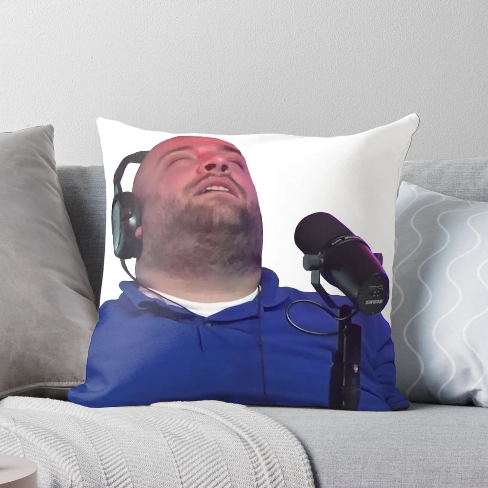 Artistic pillow featuring a cannabis-themed design inspired by Lee Syatt and the JRE community