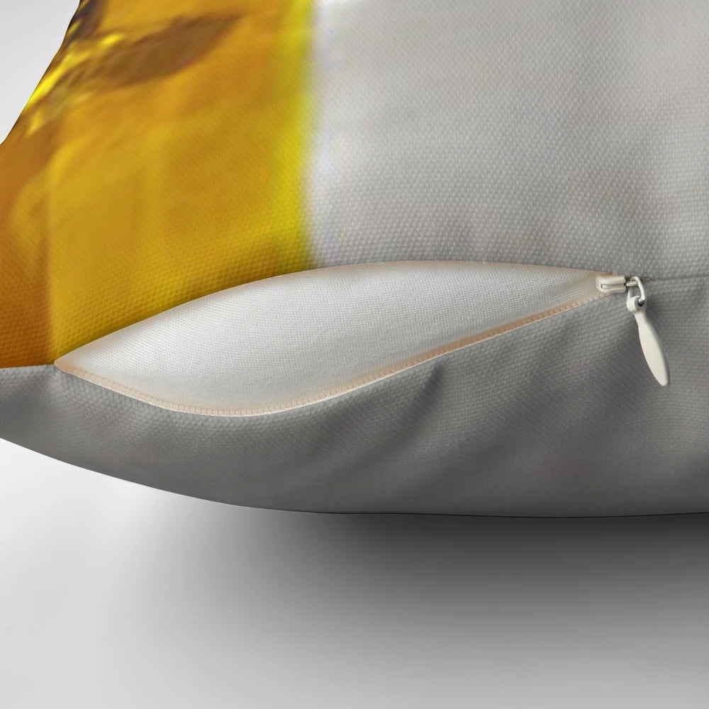 Stylish pillow with a playful lithium-ion battery design