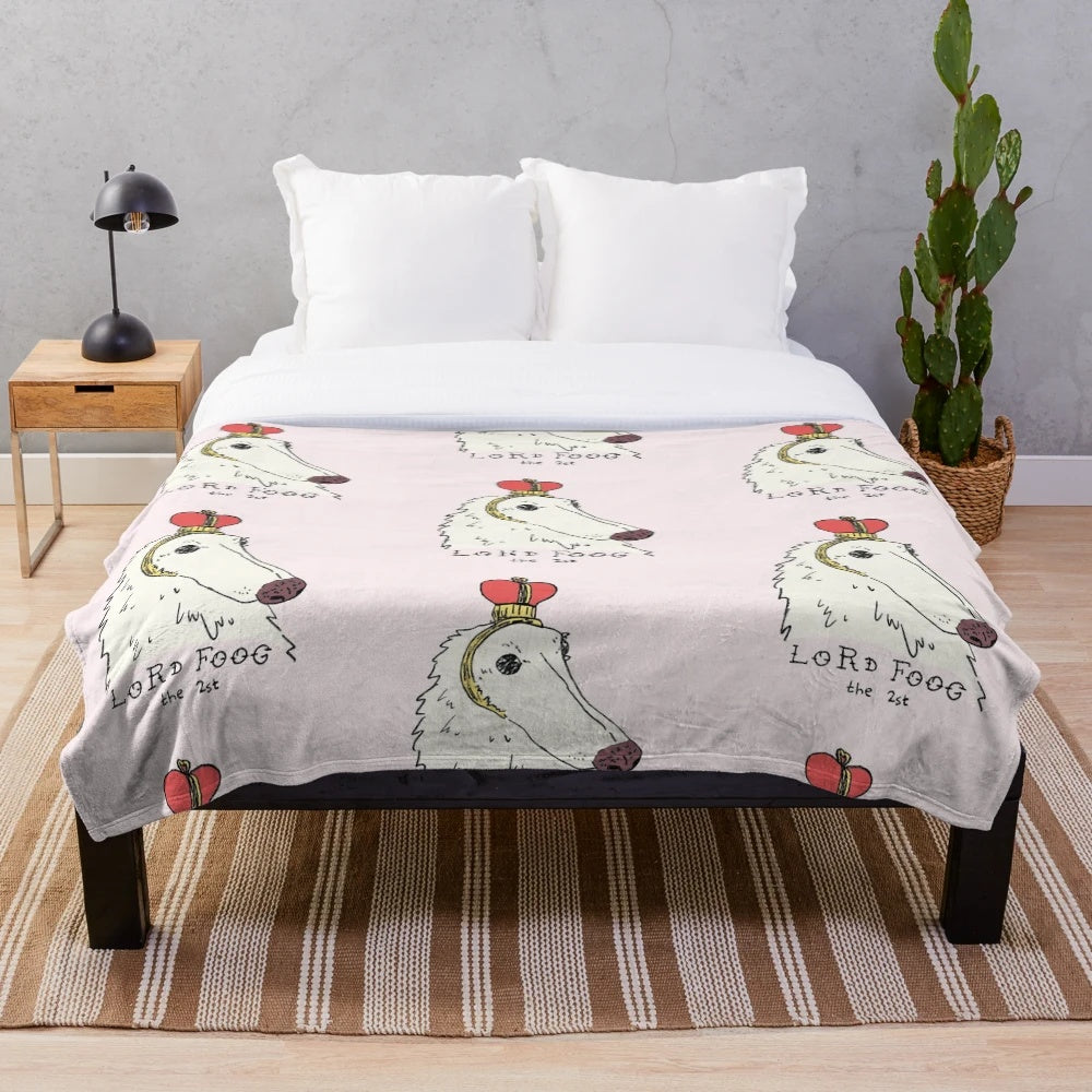 Lord Foog the 2st plush blanket featuring a borzoi or greyhound with a snoot