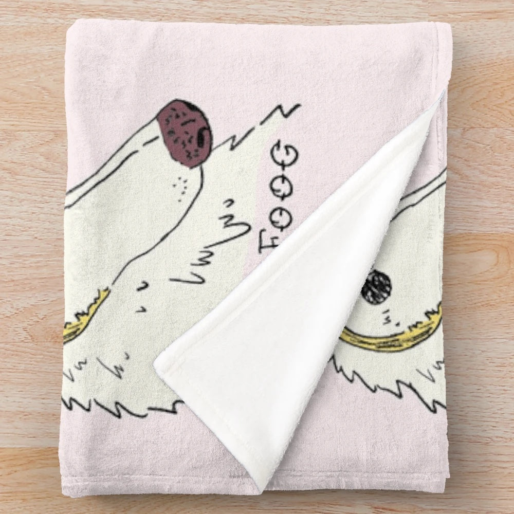 Lord Foog the 2st plush blanket featuring a borzoi or greyhound with a snoot