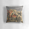 Marijuana-themed pillow with psychedelic design