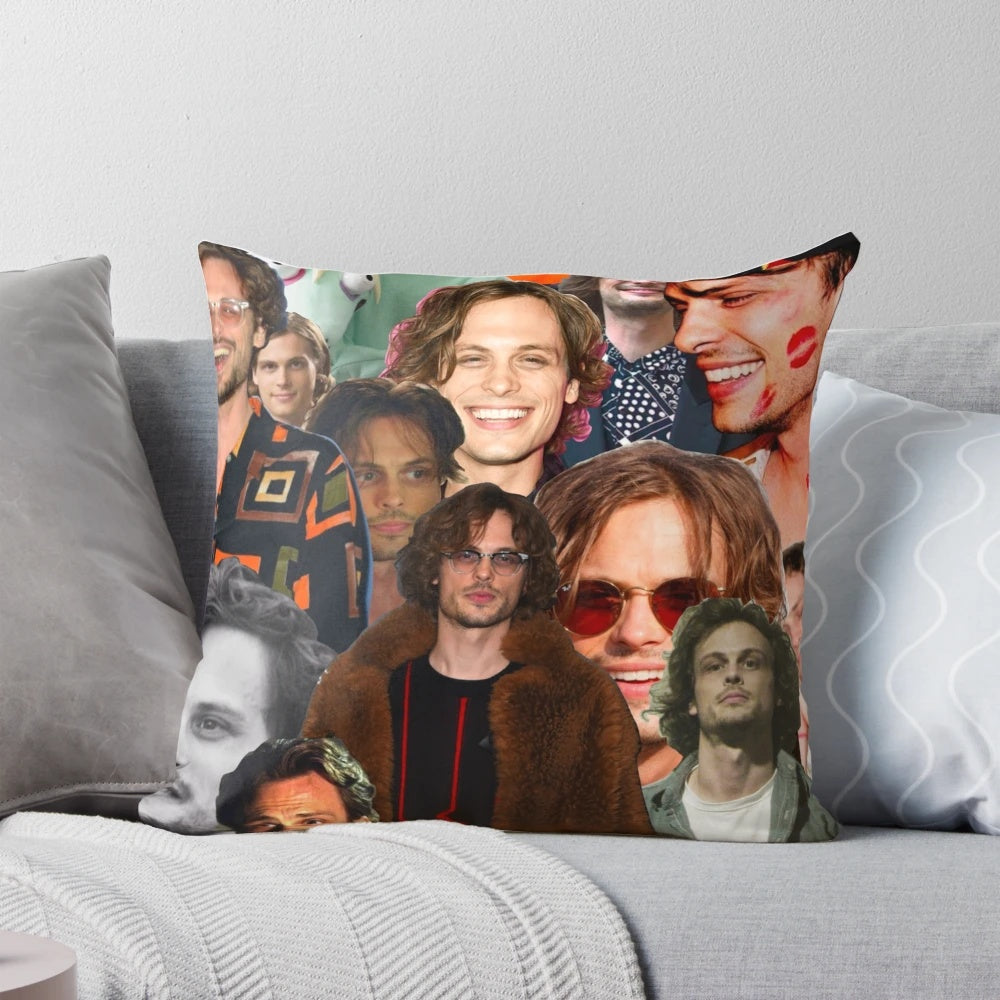 Matthew Gray Gubler Collage Pillow - Unique Decorative Pillow for Fans