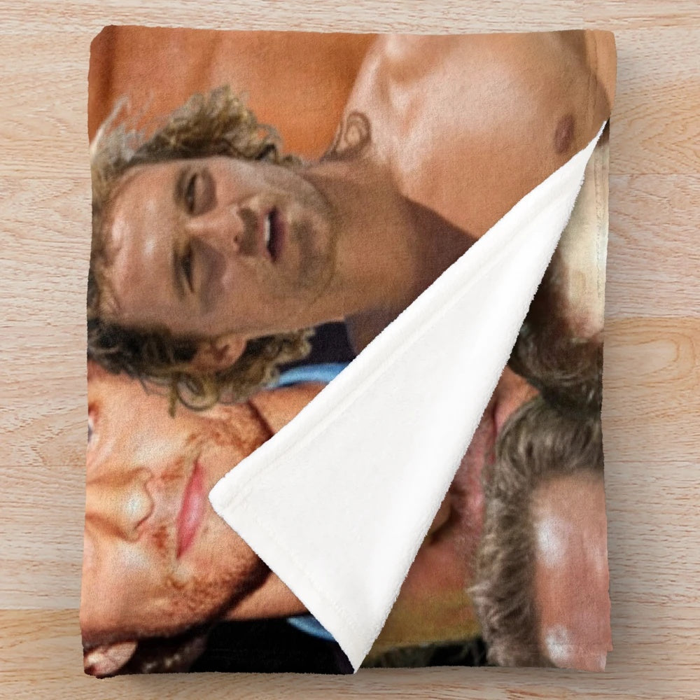 Matthew McConaughey photo collage printed on a soft, plush blanket