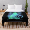 Plush blanket with intricate monkey art design