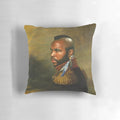 Customizable Mr. T portrait pillow with a "replaceface" design