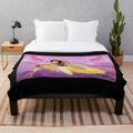 Nicholas Cage Banana Vaporwave Plush Blanket