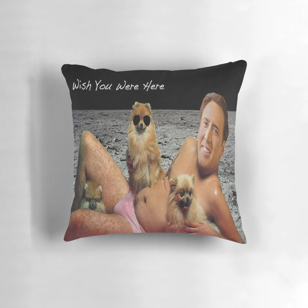 Nicholas Cage inspired decorative pillow case