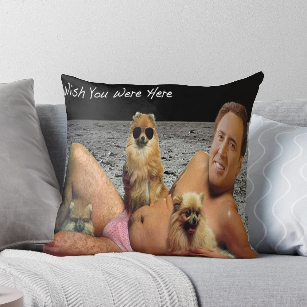 Nicholas Cage inspired decorative pillow case