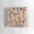 A custom-designed pillow featuring a surreal collage of actor Nicolas Cage's face.