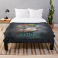 Opossum word art design on a plush blanket