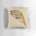 Decorative pangolin-themed throw pillow featuring the unique scaled mammal