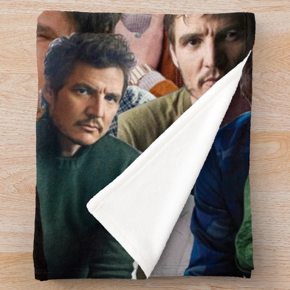Pedro Pascal photo collage plush blanket