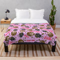 Pink Plush Blanket with Judge Judy Inspired Graphic Design