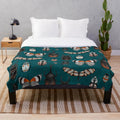 Plush blanket with detailed insect designs for nature and science lovers