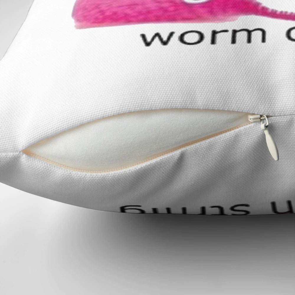 Cozy plush worm on string decorative throw pillow