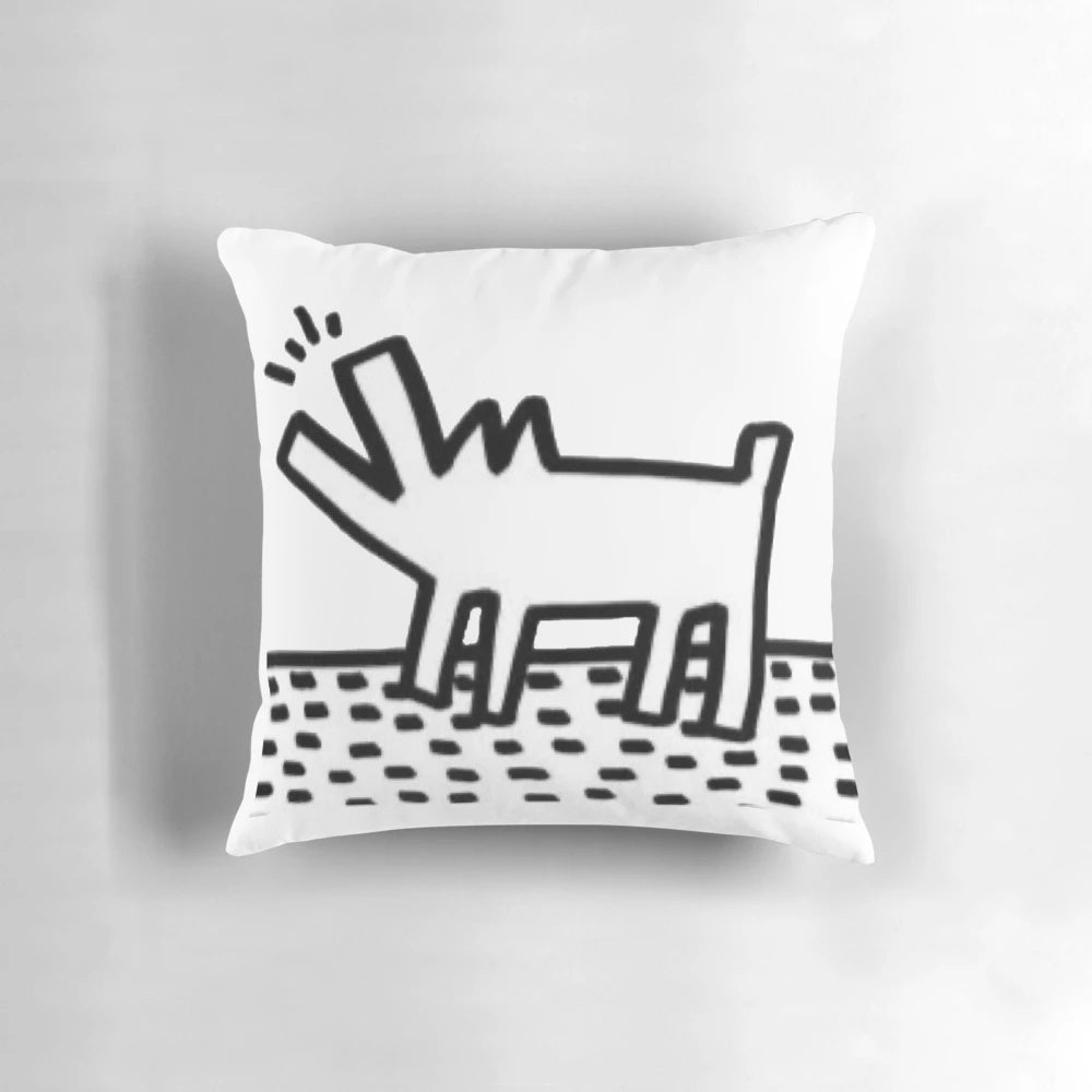 Vibrant pop art design pillow featuring a colorful, cartoonish and quirky image