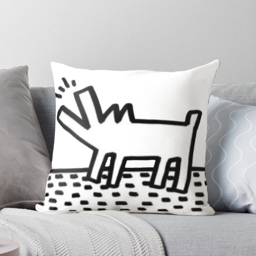 Vibrant pop art design pillow featuring a colorful, cartoonish and quirky image