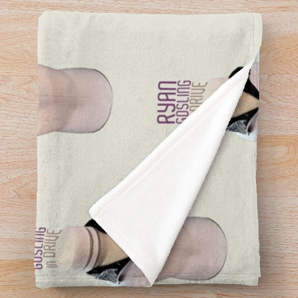 Playful Ryan Gosling plush blanket with a clever Drive movie-inspired design