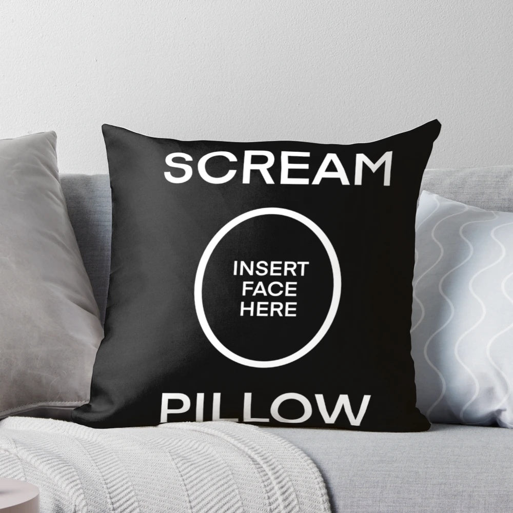 Scream-themed decorative pillow with a haunting design