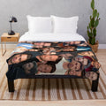 Sebastian Stan Photo Collage Plush Blanket