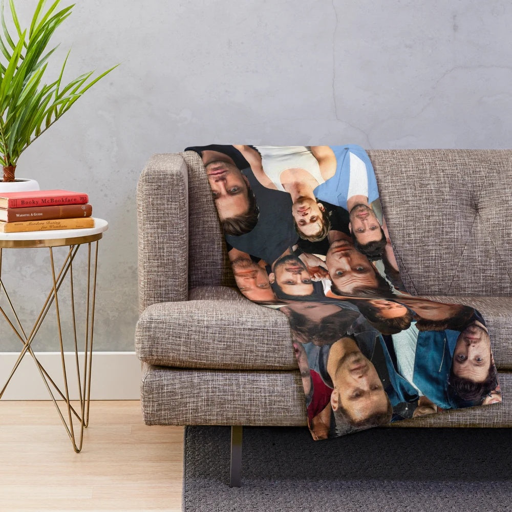 Sebastian Stan Photo Collage Plush Blanket
