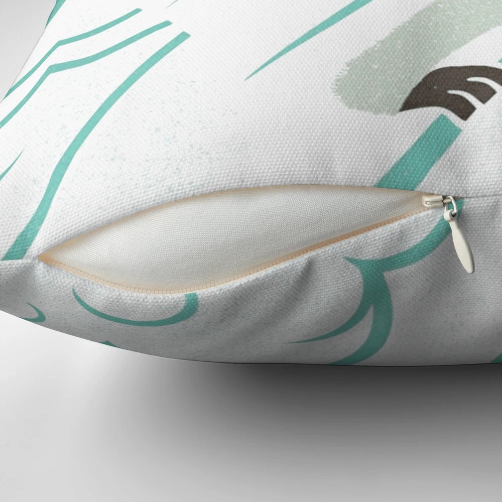 Vibrant pop art-inspired pillow featuring a snow monkey mountain climber design
