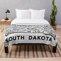 South Dakota map design plush blanket