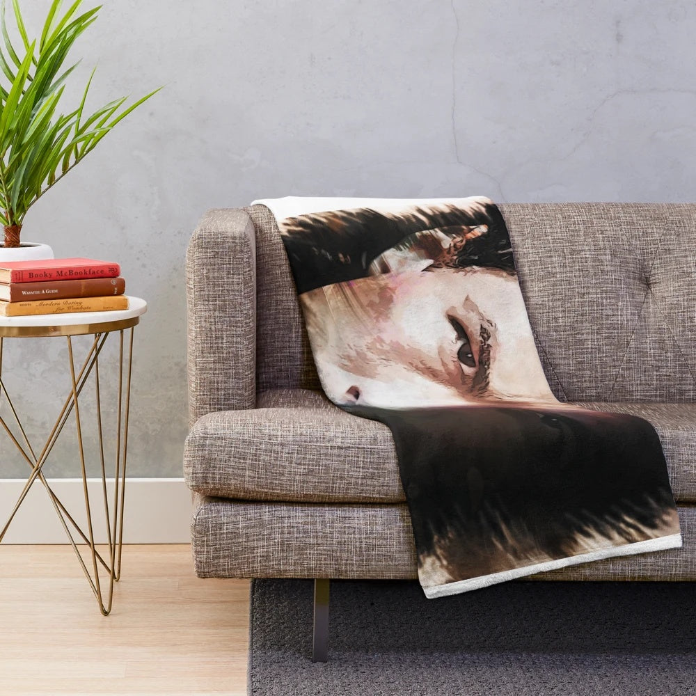 Plush blanket featuring custom digital artwork inspired by actor Steven Seagal