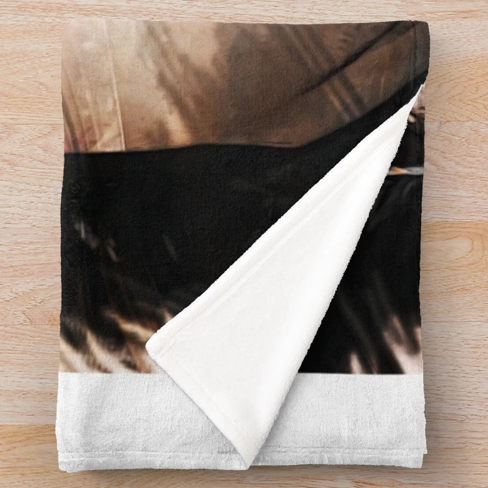 Plush blanket featuring custom digital artwork inspired by actor Steven Seagal