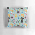 Colorful Stranger Things-inspired throw pillow with abstract pattern