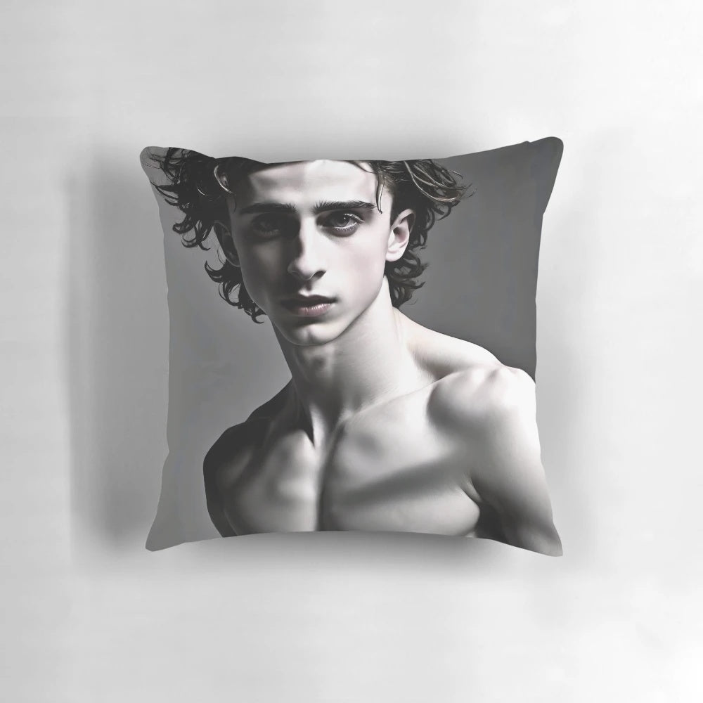 Timothée Chalamet Pillow with Artistic Illustrations and Quotes