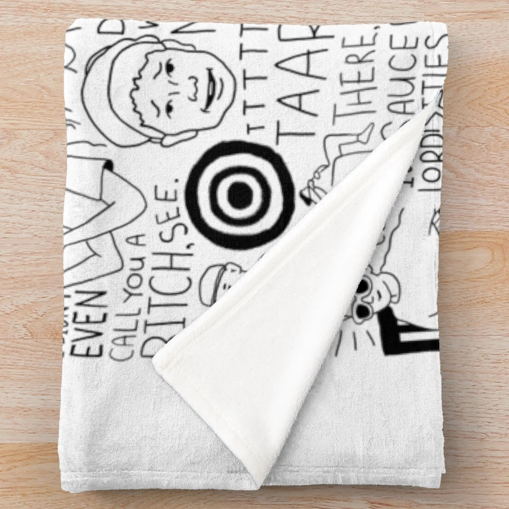 Plush blanket featuring a vine compilation-inspired original art design
