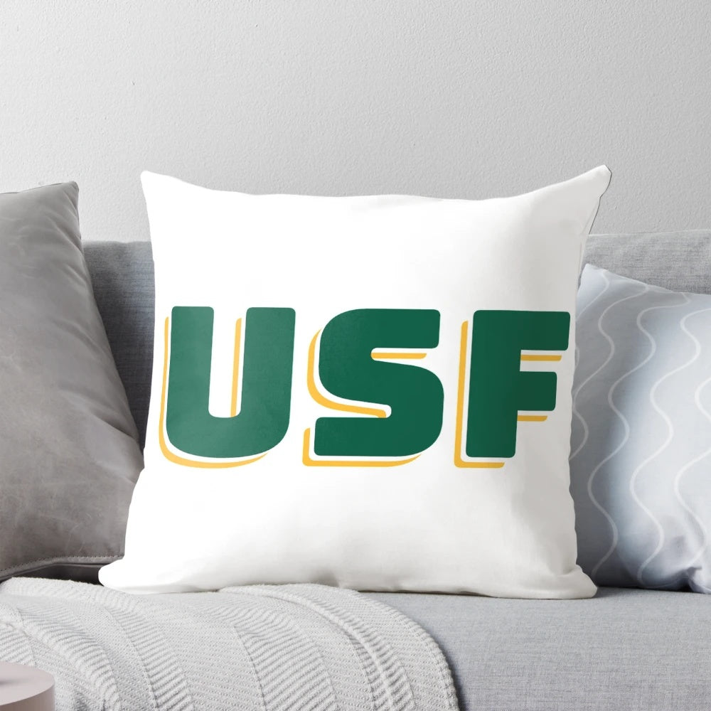Soft, plush pillow featuring the University of San Francisco Dons logo and mascot