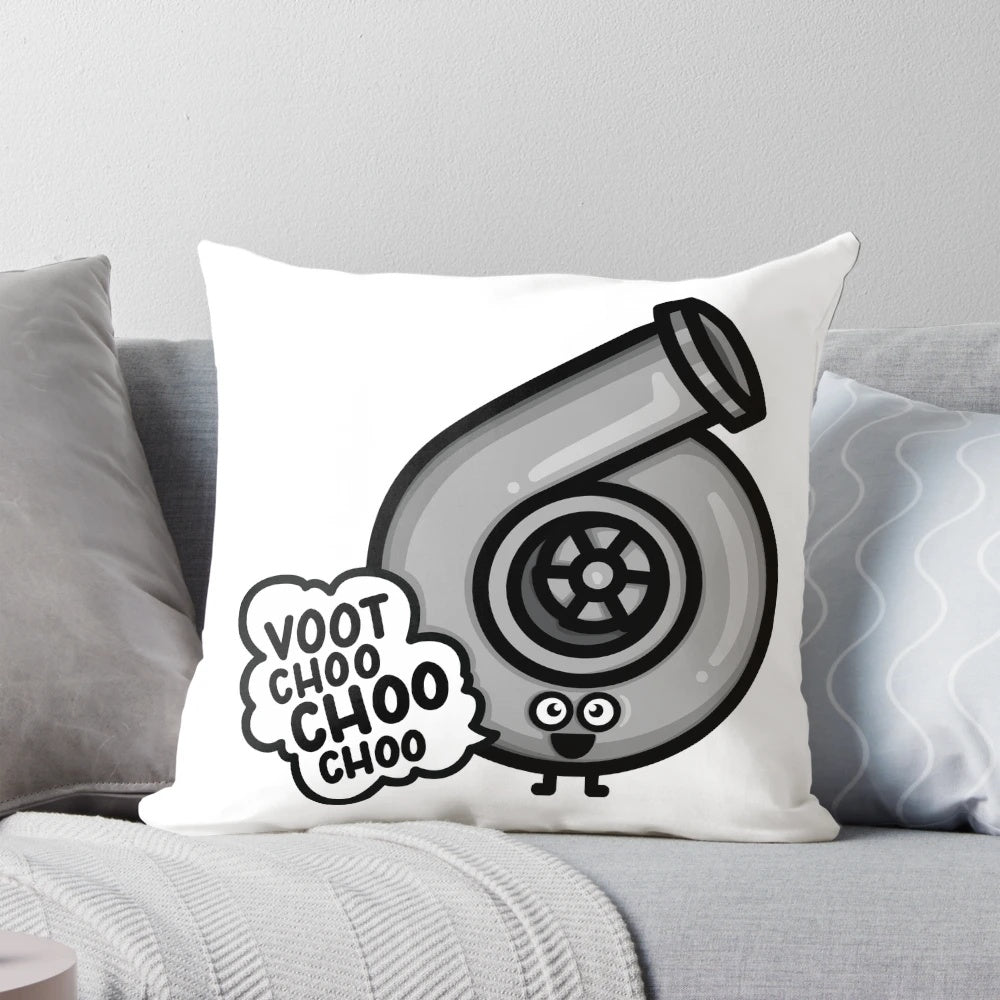 Cute turbo-inspired pillow with playful design