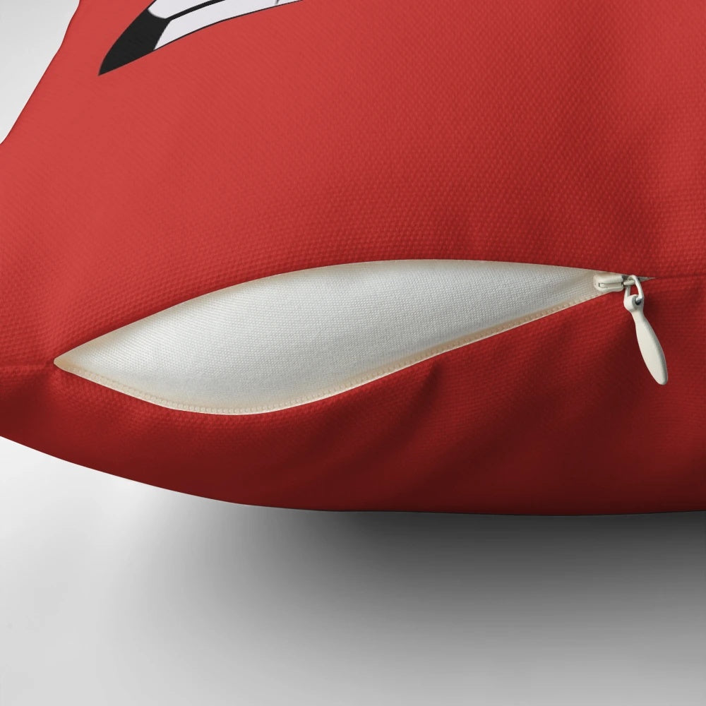Pillow with a fiery, intense design representing strong emotions and character