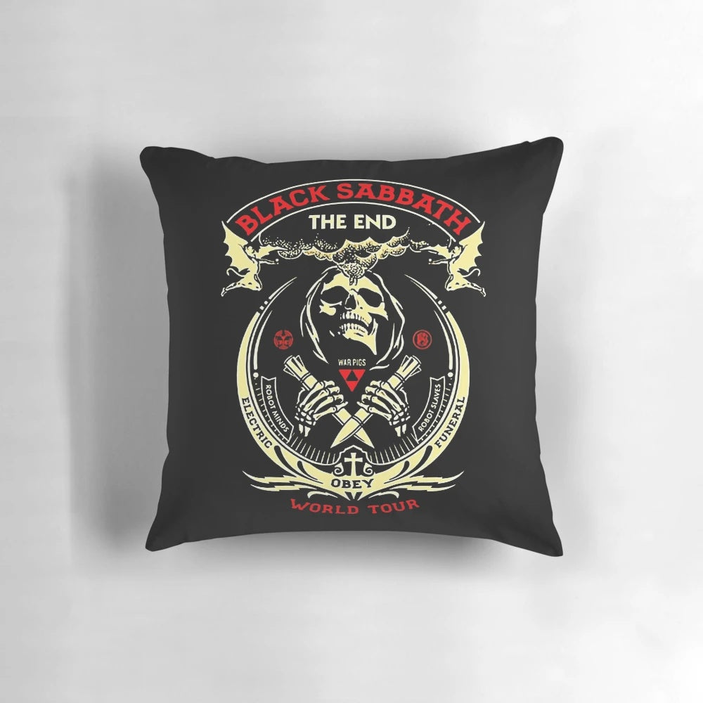 Unholy Trinity Black Sabbath Pillow - Iconic Heavy Metal Band Artwork