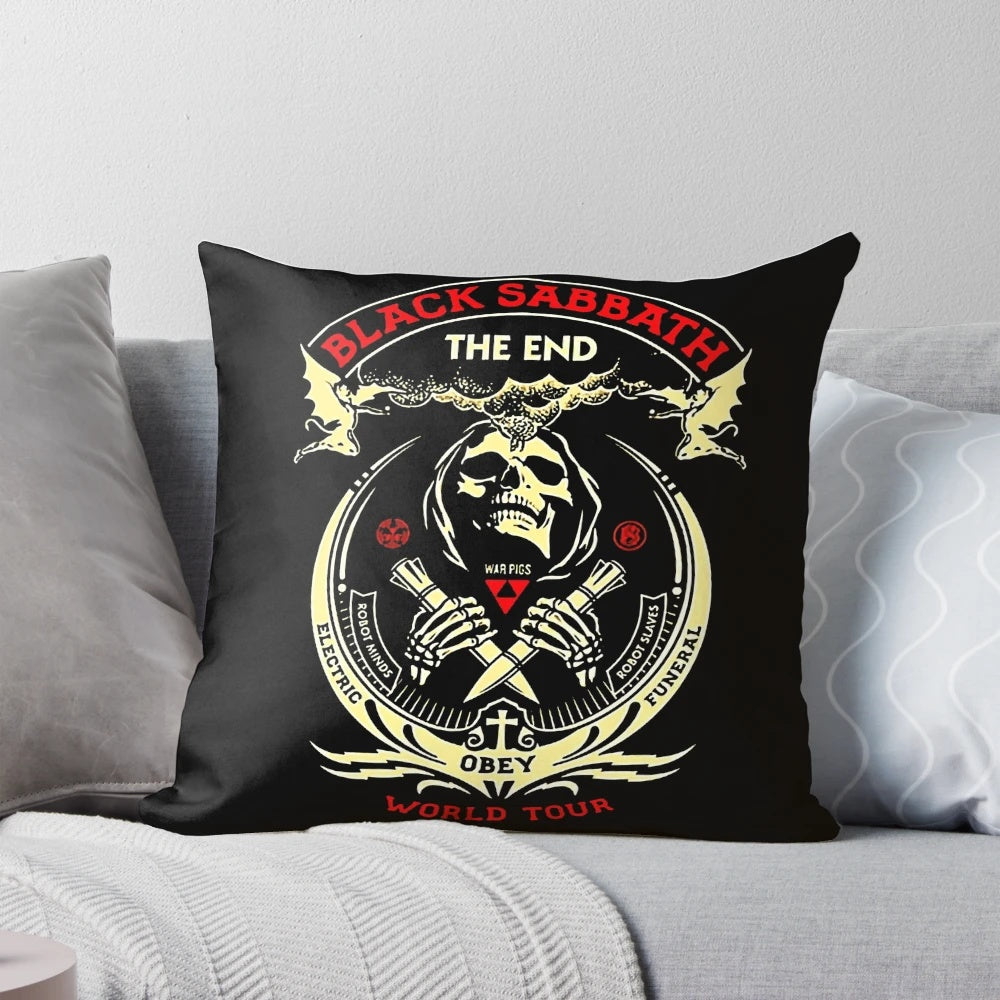 Unholy Trinity Black Sabbath Pillow - Iconic Heavy Metal Band Artwork
