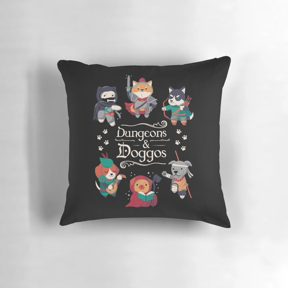 Dungeons and Doggos Pillow - Cozy Companion for Your RPG Adventures