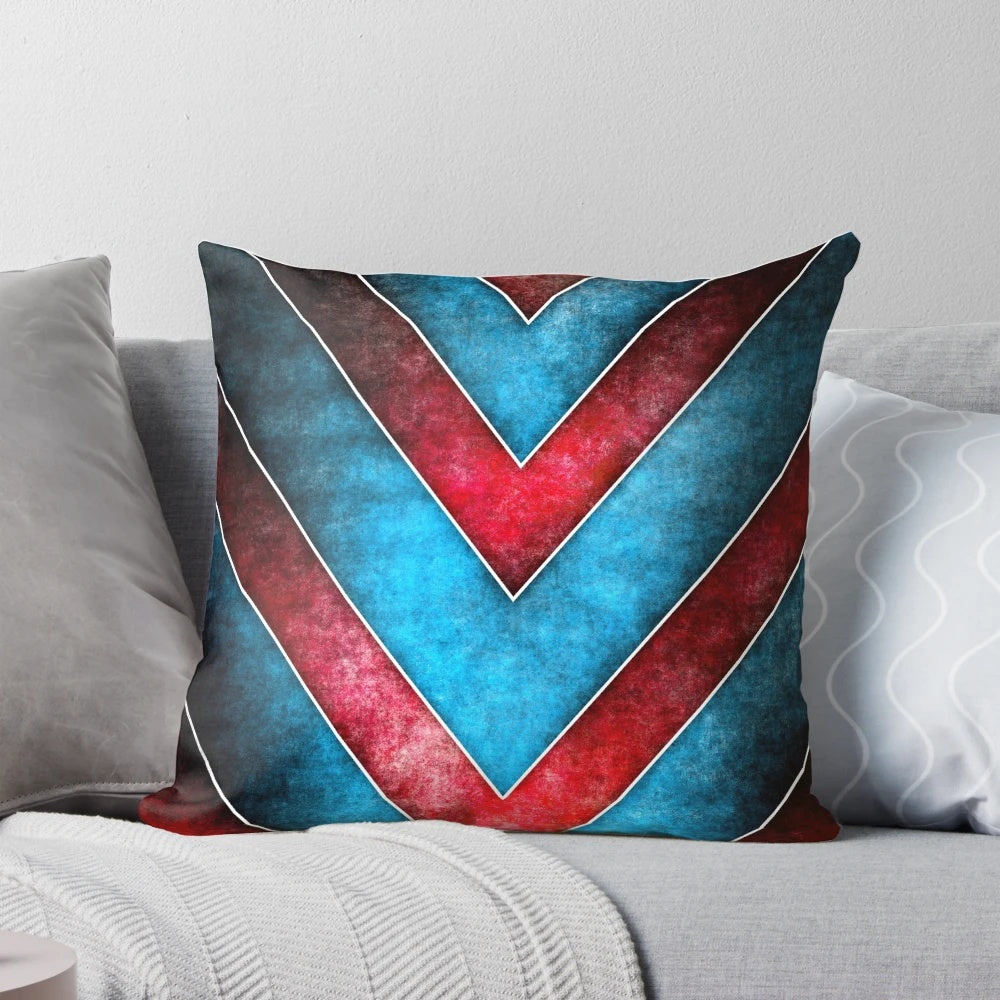 Vibrant power shield mandala pillow with cosmic sacred geometry design