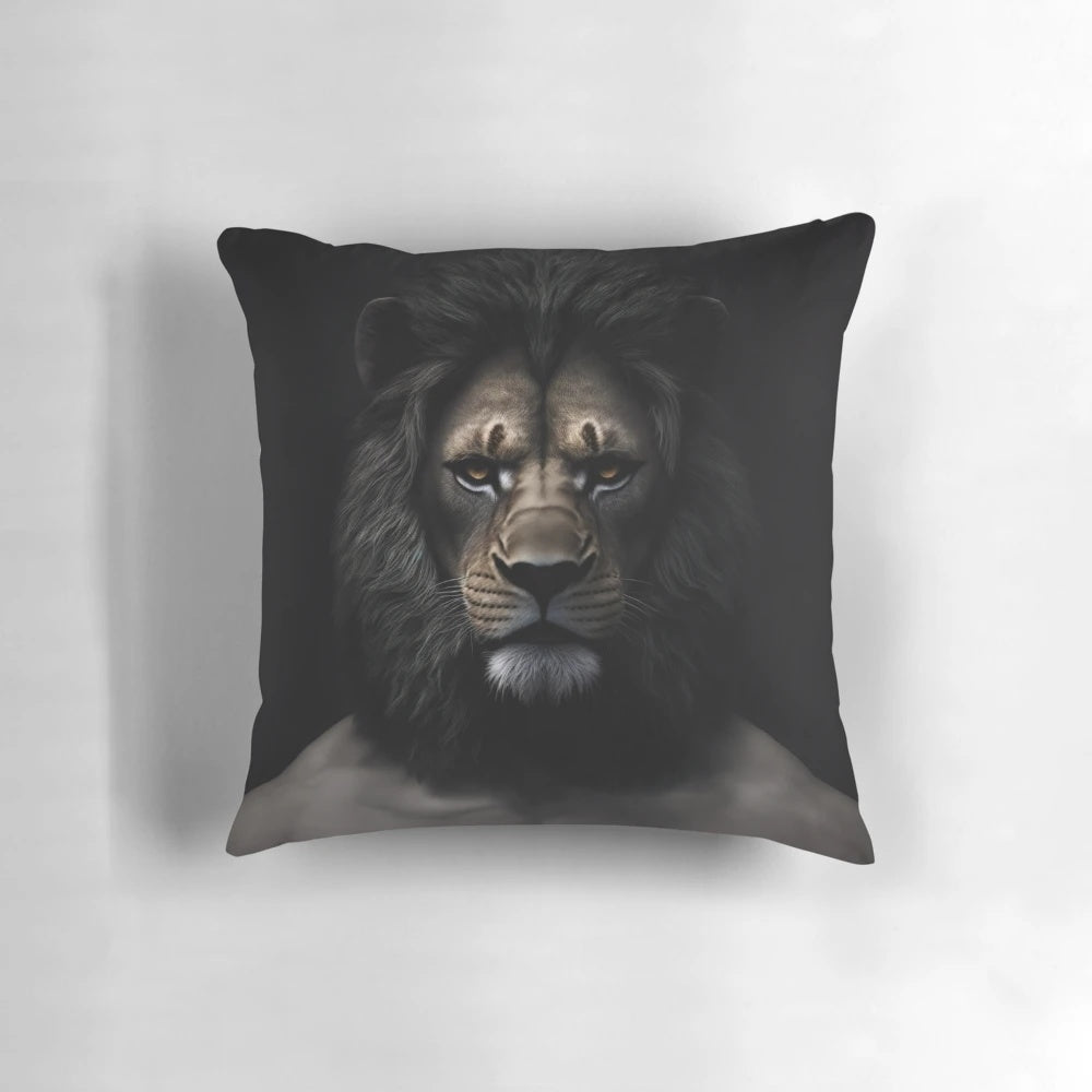 Discipline Lion Motivational Pillow with Powerful Motivational Imagery