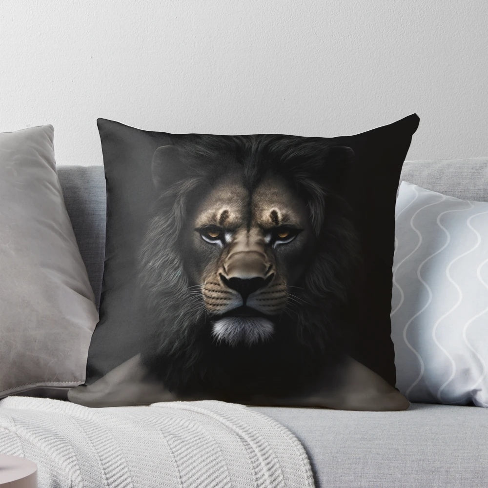 Discipline Lion Motivational Pillow with Powerful Motivational Imagery
