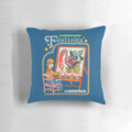 Retro-inspired pillow design featuring a creepy clown image for expressing your feelings