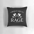 A plush Dungeons & Dragons-inspired pillow featuring a barbarian character in a fierce "rage" pose.